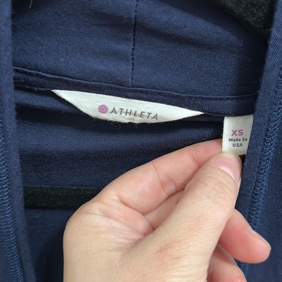 Athleta 'Waterfall' Navy Blue Open Front Sleeveless Cardigan sz XS - Picture 4 of 5